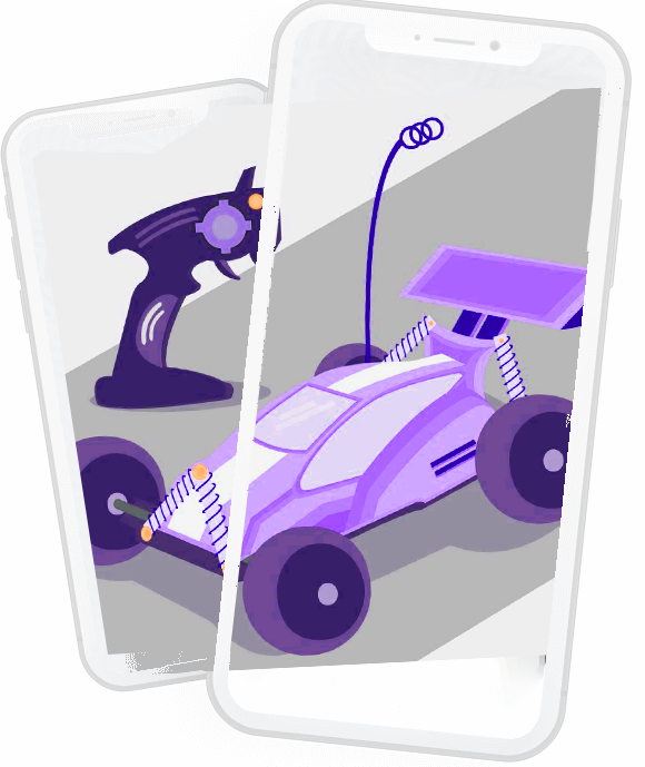 ATG R/C Cars app running on a smartphone
